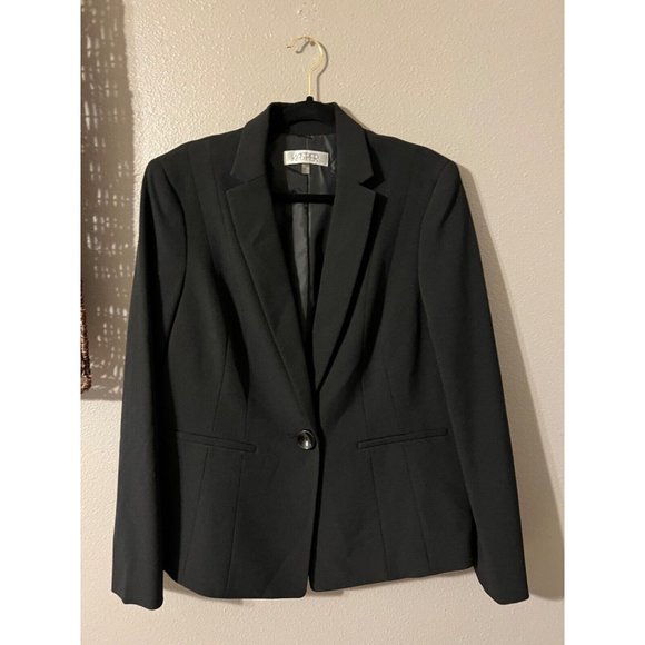 Kasper Separates Suit Jacket Blazer 14 Black Classic Single Button - Picture 7 of 9